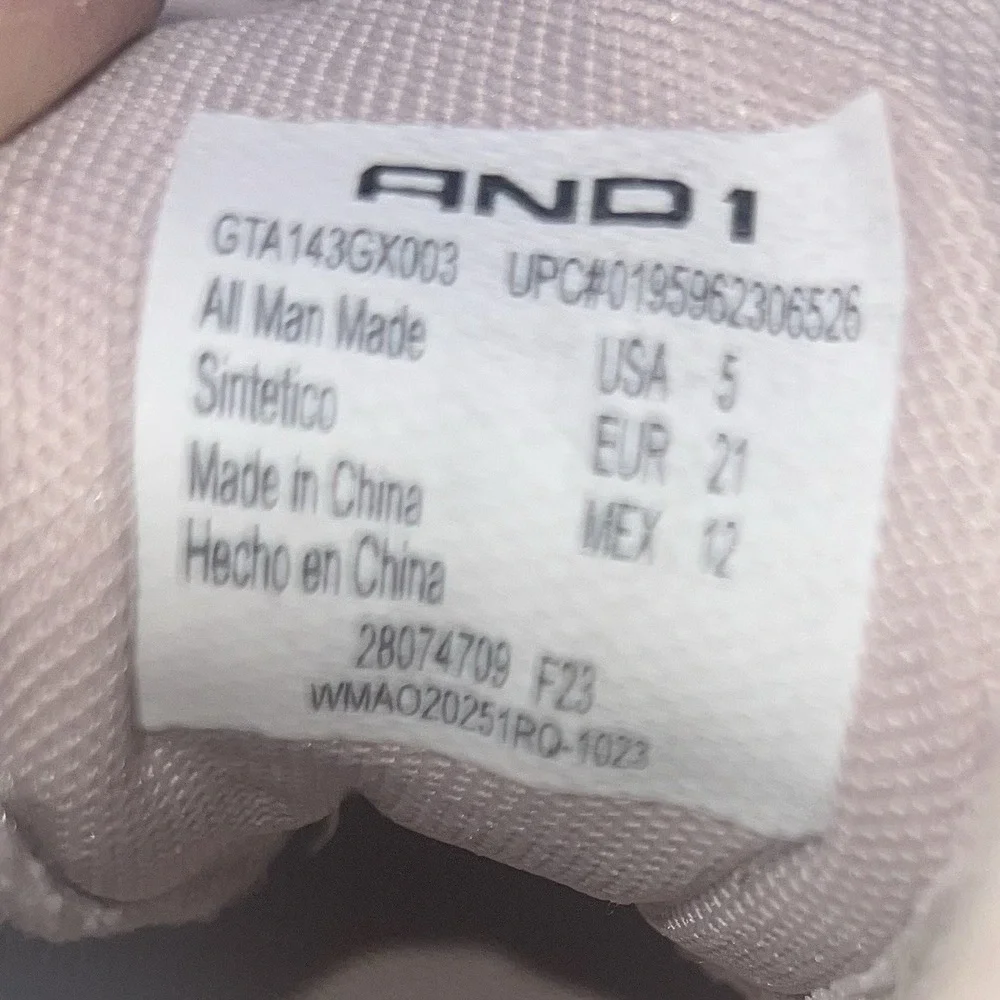 And1 Toddler Girl Pink High top‎ Tennis Shoes Size 5